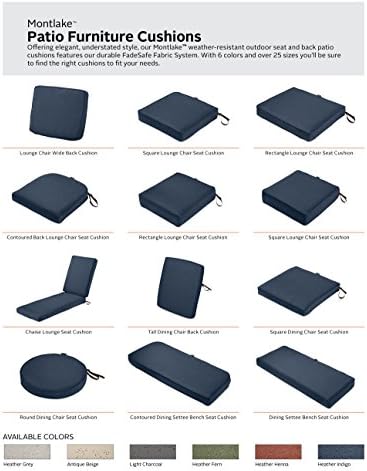 Classic Accessories Montlake Water-Resistant 21 x 22 x 4 Inch Outdoor Back Cushion Slip Cover, Patio Furniture Cushion Cover, Heather Indigo Blue, Patio Furniture Cushion Covers - Image 6