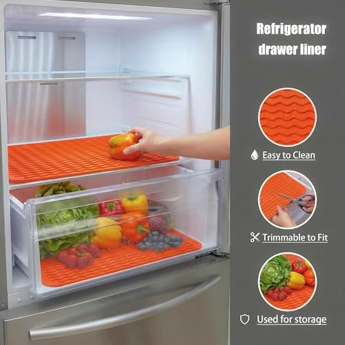 MicoYang Silicone Dish Drying Mat — Quick-Dry Ridges Counter & Sink Pad, Heat-Resistant Trivet to 450°F, Non-Slip & Dishwasher Safe, Roll-Up Storage, 18 Colors & 9 Sizes (Orange, 16"×12") - Image 5