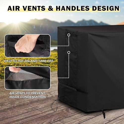Outdoor Island Table Cover for Feasto Grill Cart with Storage Cabinet, Outdoor Kitchen Cabinet Cover for BBQ Storage Cabinet/Outdoor Kitchen Cart/Outdoor Prep Table - Image 4