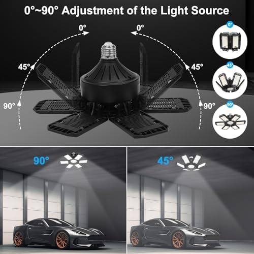 LED Garage Lights 4 Pack, Garage Lights Ceiling LED 28000LM 6500K - Image 3