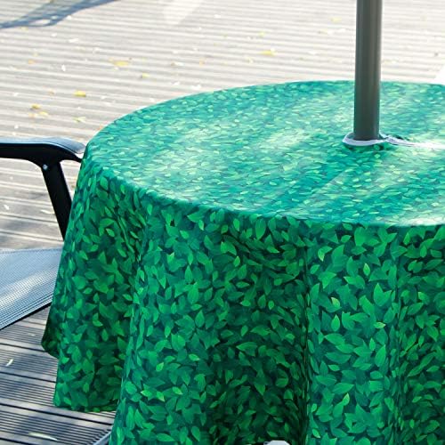 EHouseHome Outdoor and Indoor 60inch Round Tablecloth with Umbrella Hole and Zipper, Waterproof Zippered Patio Cloths, Spring/Summer Table Covers for Backyard Circular Table/BBQs/Picnic - Image 4