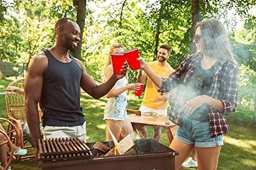 DecorRack 20 Party Cups 12 oz Disposable Plastic Cups for Birthday Party Bachelorette Camping Indoor Outdoor Events Beverage Drinking Cups (Red, 20) - Image 4