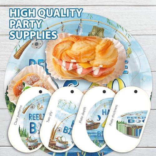 96Pcs Fishing 40th Birthday Party Decorations for Fisherman, Serves 24 - Image 6