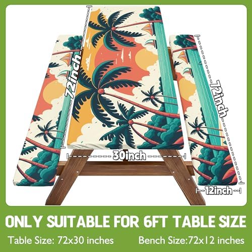 Picnic Table Cover with Bench Covers Table Cloth Tablecover Camping Essentials Camp Tools Camper Ideas Outdoor Beach Summer Accessories Must Haves Motorhome Trailer Road Trip Tent Rv Travel Supplies - Image 2