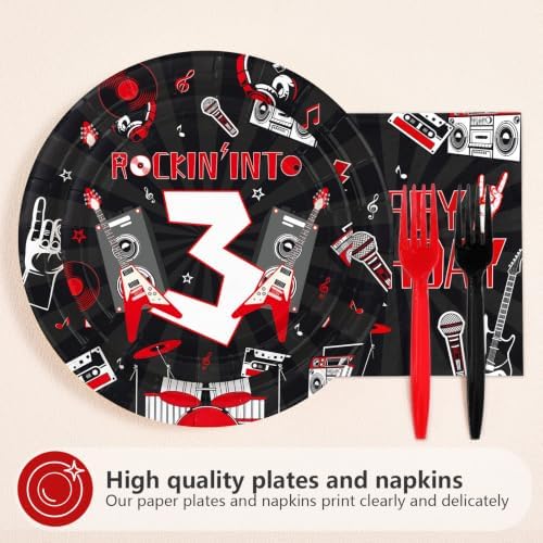 96Pcs 3rd Rock And Roll Music Themed Party Supplies Serves 24 - Image 2