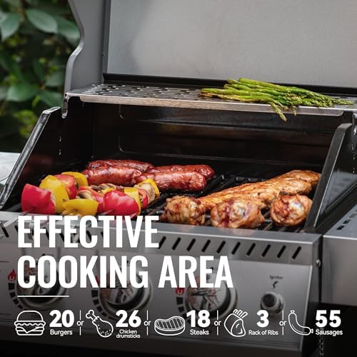 Royal Gourmet GG3001S 3-Burner Propane Gas Grill, 25,500 BTUs, Silver - Image 4