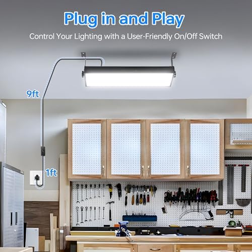 YQNLIFA 150W LED Shop Light, 18000LM 6000K Waterproof Garage Lights, 4 Pack - Image 5