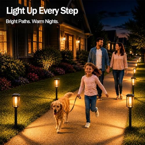 Tenmiro Solar Pathway Lights Outdoor 8 Pack, Bright Solar Garden Lights - Image 3