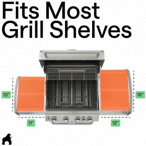 GORILLA GRIP Silicone Grill Mat, Heat Resistant Up to 550F, 16x12, Orange - Image 6