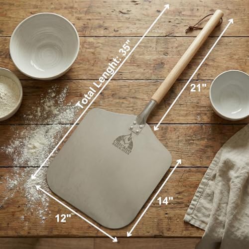 Chicago Brick Oven 12 x 14 Aluminum Pizza Peel with Detachable Handle - Image 4