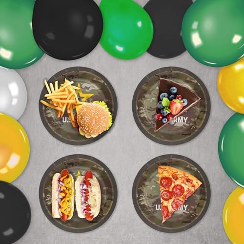 Havercamp U.S. Army 7 in. Party Plates (24 plates)! Includes 24 Round Dessert Plates in the New, Officially Licensed United States Army Logo. (Pack of 4) - Image 3