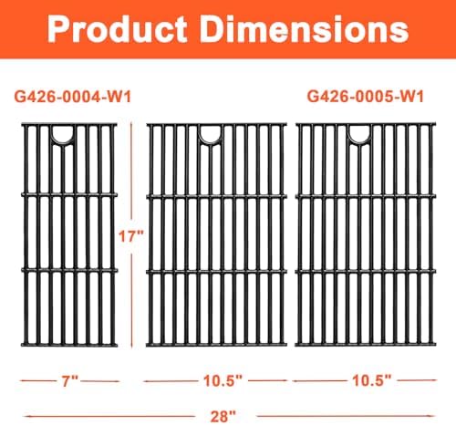 DELSbbq 17" Cast Iron Grill Grates for Charbroil Performance 5 Burner - Image 2
