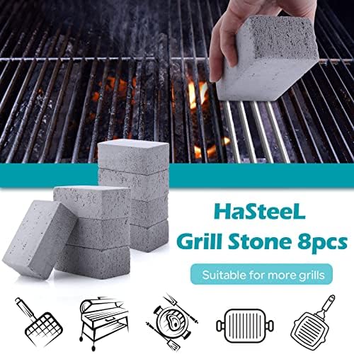 HaSteeL Grill Cleaning Brick, Griddle Pumice Stone for Removing Stains Kit of 8, Commercial Grade Grill Block Cleaner Accessories for Flat Top, Racks, Cast Iron, Sink, Effective & Reusable Clean Tool - Image 4