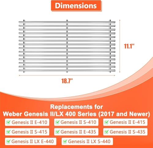 QuliMetal SUS304 9MM Grill Grates for Weber Genesis II E-410/E-415/E-435 - Image 2
