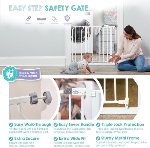 Regalo Safety 29"-38.5" Easy Step Baby Gate, Bottom of Stairs & Doorways - Image 4