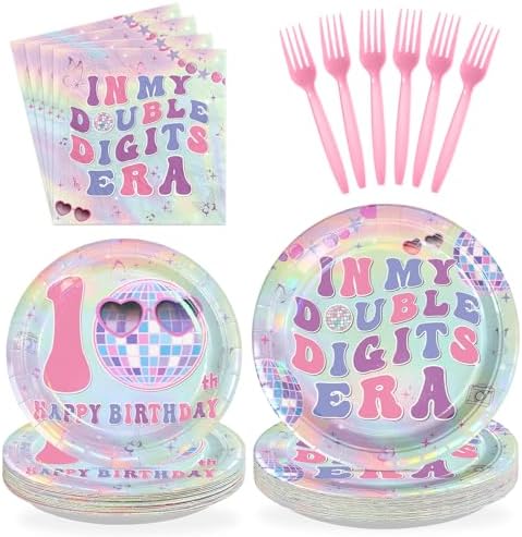 96Pcs 10th Birthday Party Decorations for Girls, Serves 24 by Greencian