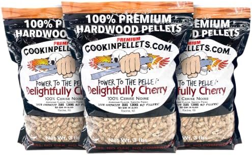 CookinPellets Delightfully Cherry Hardwood BBQ Smoking Pellets, 3lb, 3-Pack by Unknown