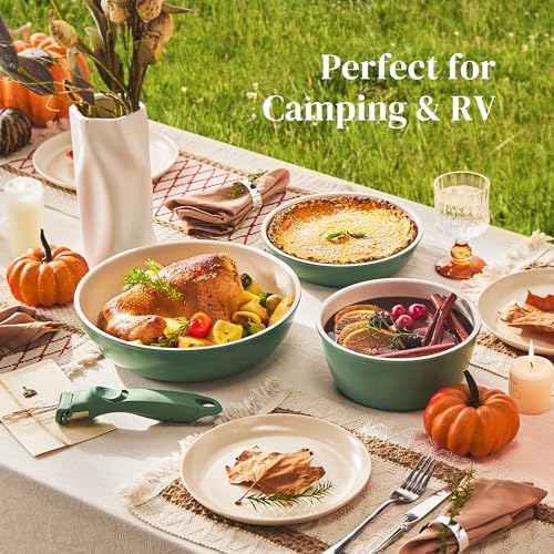 Redchef 16pcs Ceramic Pots and Pans Set Nonstick, Healthy RV Cookware Set - Image 6