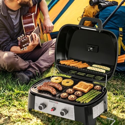 Royal Gourmet GT2008B Portable 2-Burner Gas Grill, Solid Sheet Metal Legss - Image 2
