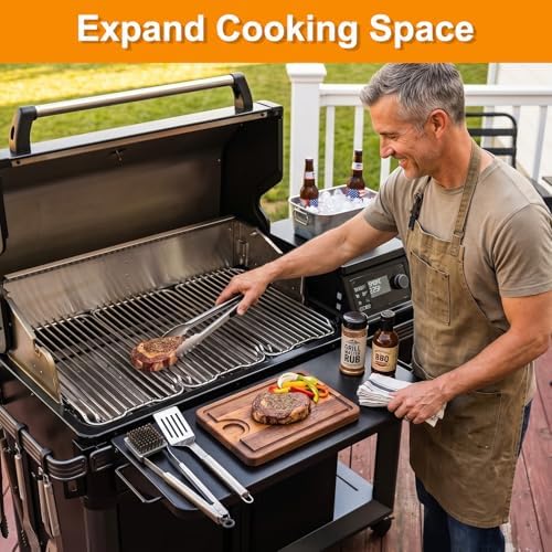BAC605 Folding Front Shelf for Traeger Grills with Pal Rail System P.A.L. Pop-and-Lock, Foldable Side Table Replacement Parts Only for Traeger Ironwood XL & Timberline XL with Pal Rail System - Image 5