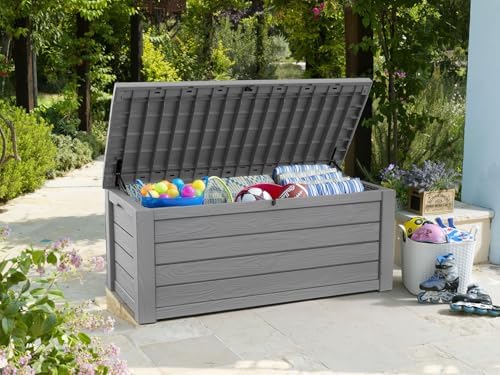 Keter Westwood 150 Gal Outdoor Storage Box for Patio and Pool Accessories - Image 4