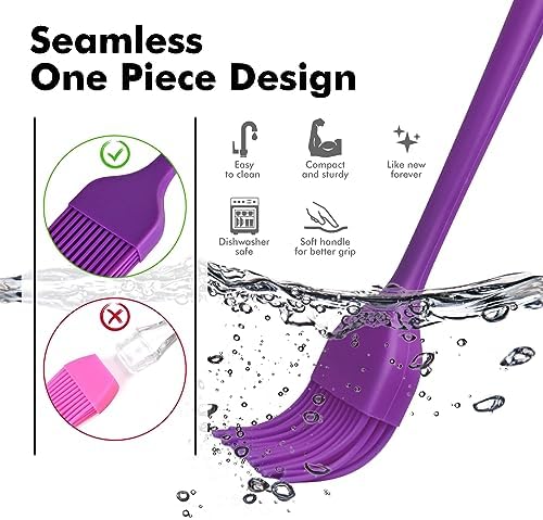 HOTEC 600°F Heat Resistant Silicone Basting &Pastry Brushes, Purple 2 - Image 5