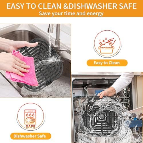 GWY Air Fryer Accessories for Instant Vortex Plus 6QT Instant Pot Vortex Plus 6QT Clear Cook Air Fryer, Original Air Fryer Replacement Tray Grill Pan Plate Crisper Plate Rack Parts - Image 5