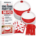 96 Pcs Gone Fishing Party Supplies,Plates Napkins & Forks for 24 Guests by Unknown