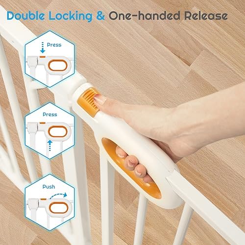 owlie Baby Gate for Stairs 29-33 Inch Wide with Door Indoor - Image 3