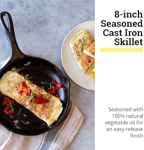 Lodge Chef Collection 8 Inch Pre-Seasoned Cast Iron Skillet, Perfect Sear - Image 2