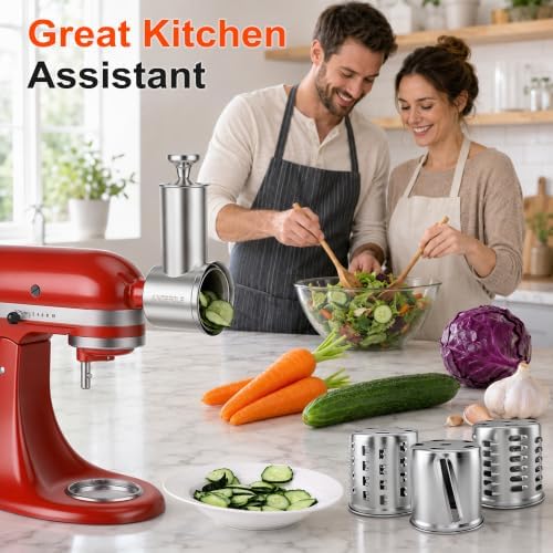 Large Stainless Steel Slicer Shredder Attachment for KitchenAid Mixers - Image 6