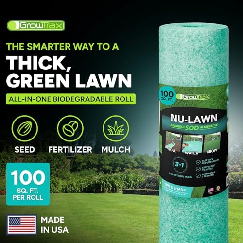 Growtrax Biodegradable Grass Seed Mat - 100 Sq Ft Year Round Green - Image 2