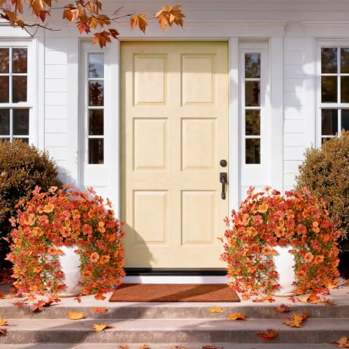 ZFProcess Artificial Fall Flowers for Outdoors 2PCS Silk Fake Flowers - Image 5