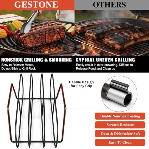 11" Non-Stick Rib Rack for Smoking and Grilling, BBQ Accessories - Image 4