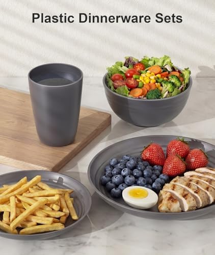 Quatish 24 Piece Plates and Bowl Set for 6, Dinnerware Dish Set for Kitchen - Image 4