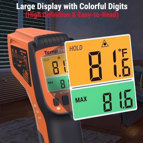 TempPro TempScan Infrared Thermometer Gun with 2 Laser for Pizza Oven Grill - Image 6