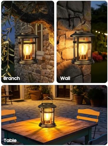Solar Lantern Outdoor Waterproof, 6 Pack Bright Hanging Solar Lights for Outside Decorative, Upgraded Solar Powered Lanterns LED Lighting for Garden Patio Porch Decor Gifts (Antique Copper) - Image 7