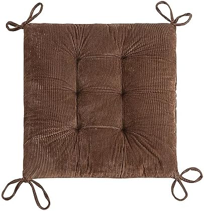 Outdoor Patio Cushion, Rocking Chair Cushion, Tufted Pads, Set of Upper and Lower with Ties Pack of 2 (2 Sets) - Back 20"×17", Seat 17"×17" (Brown) - Image 5