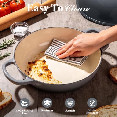 Umite Chef 6QT Enameled Cast Iron Dutch Oven for Bread Baking - Image 6