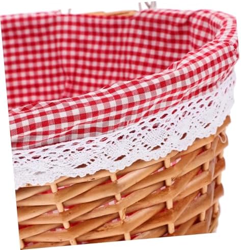 Vintage Wicker Picnic Basket with Handles, Rustic Fruit Storage Container - Image 4