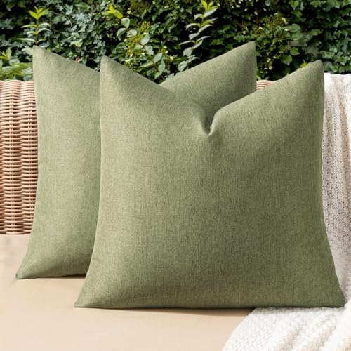 MIULEE Decorative Outdoor Pillow Covers Christmas 16x16 Dark Green by MIULEE