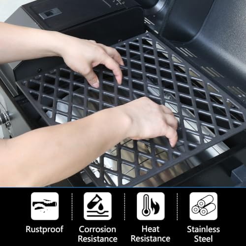Cast Iron Cooking Grates for Pit Boss PB150 PB150PPG Navigator 150PPS PB150PPGS Portable Pellet Grill Parts,PitBoss Grill Grids for Pit Boss Replacement Parts Portable Smoking Rack BBQ Accessories - Image 5