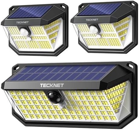 TECKNET Solar Lights Outdoor Motion Sensor Waterproof,2×231 LED + 1×416 LED by Tecknet