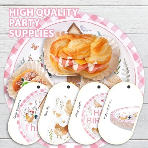 96 Pcs Chicken 1st Birthday Party Decorations, Serves 24 - Image 6