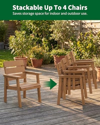 7-Piece Outdoor Dining Set, Patio Table & Chairs for 6,Teak - Image 7