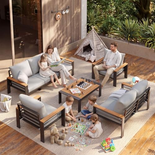 Aoxun Patio Furniture Set, Aluminum Outdoor Furniture with Oversized Seats - Image 2