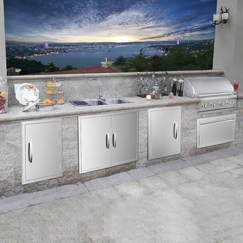 BBQ Access Double Doors 30Wx23H Flush Mount Stainless Steel Outdoor Kitchen Door for Outside Cabinets and BBQ Island - Image 7