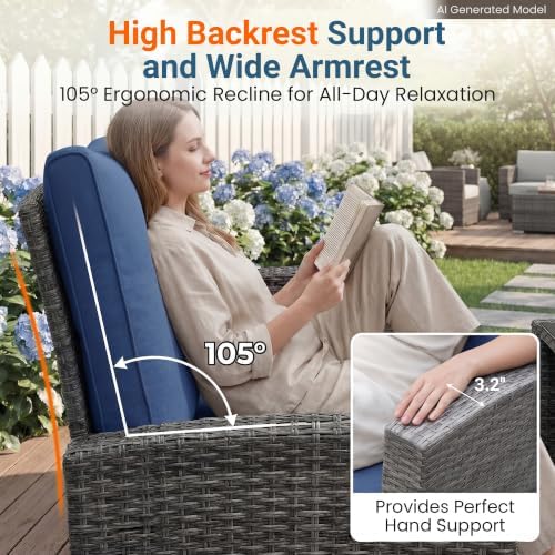 Wisteria Lane 4 Piece Outdoor Wicker Patio Furniture Set for All Weather - Image 3