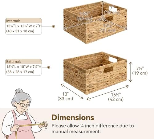 GRANNY SAYS Wicker Baskets with Handle, Large Wicker Storage Baskets, 1Pack - Image 2