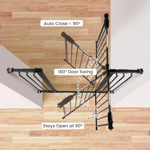 BalanceFrom 29.1-43.3" Easy Walk-Thru Baby and Pet Safety Gate with Hold-Open and Auto-Close – Adjustable Steel Barrier for Stairs, Doorways, and Hallways, No Drilling Installation - Image 4
